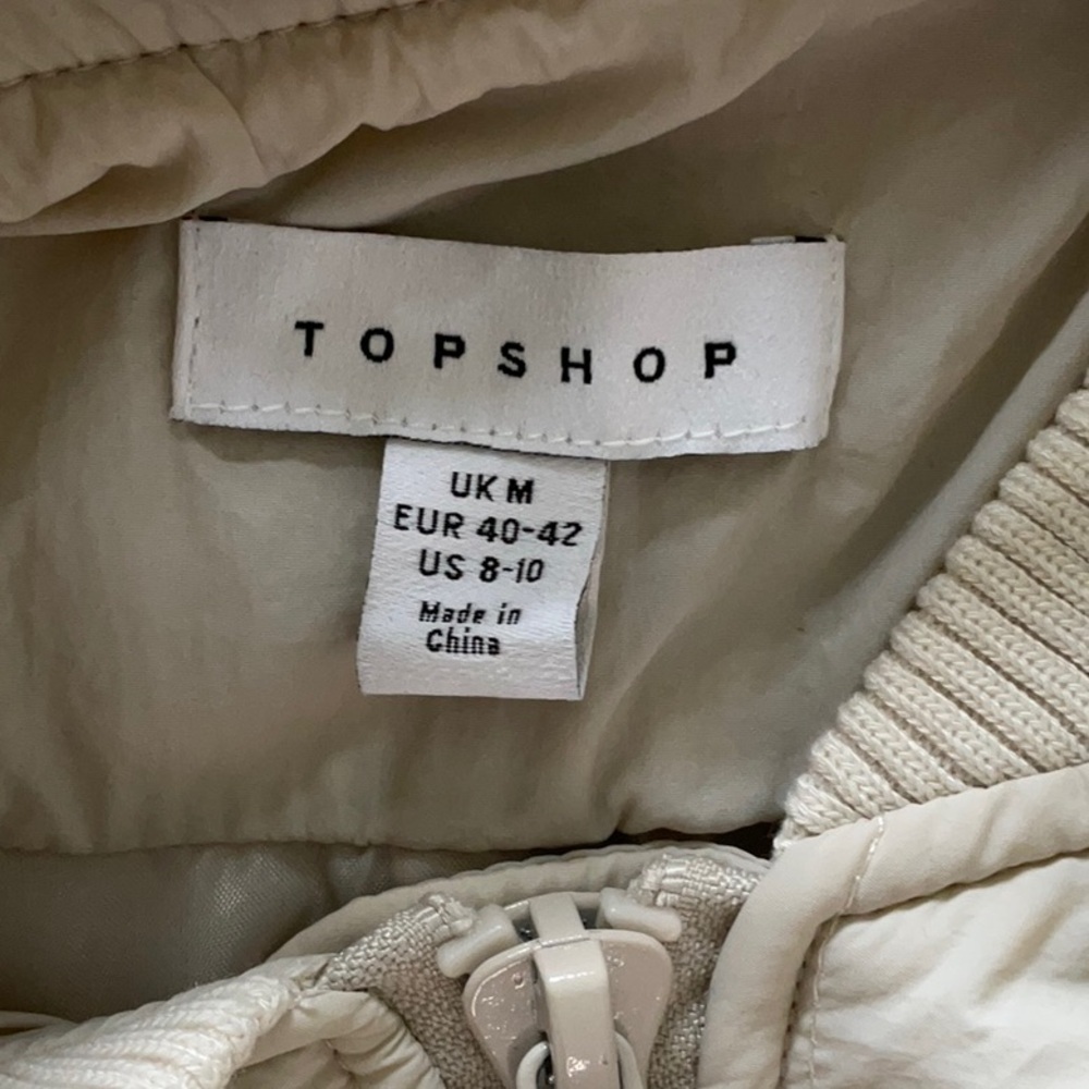 Topshop Cream Bomber Jacket with Quilted Design - Picture 5 of 6